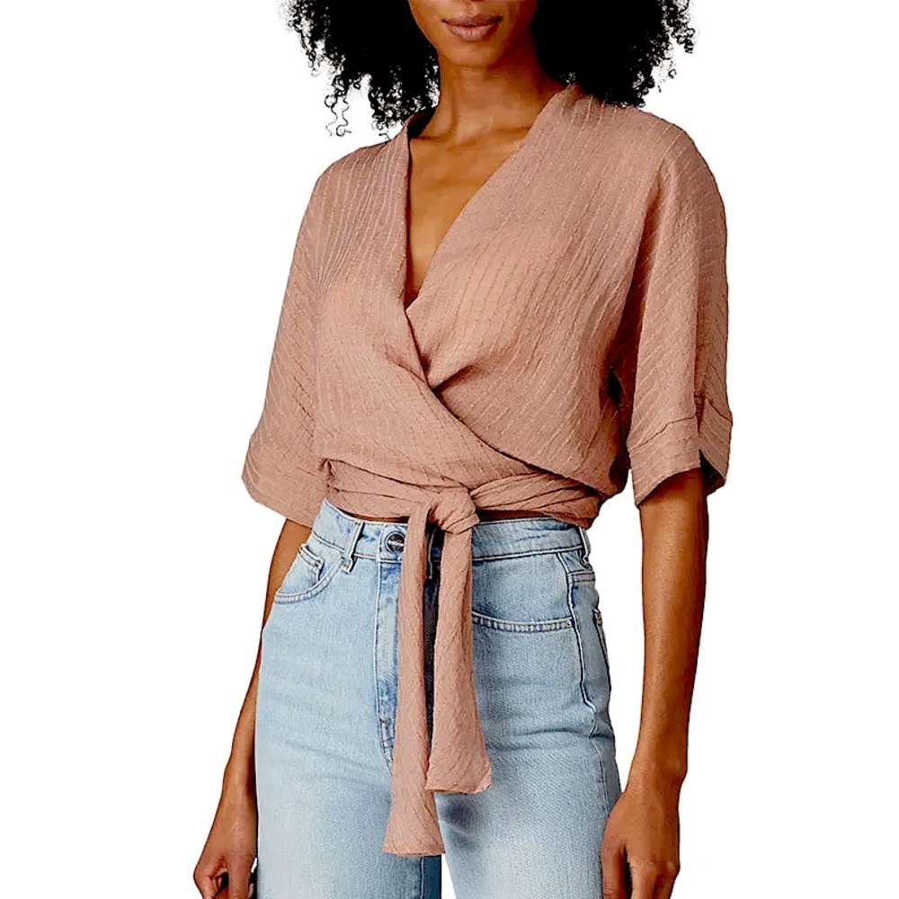 WISH Wrap Tie Front Top, NEW - Picture 7 of 13